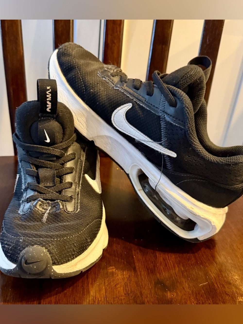 Nike Kids Black and White Air Max-Style Sneakers